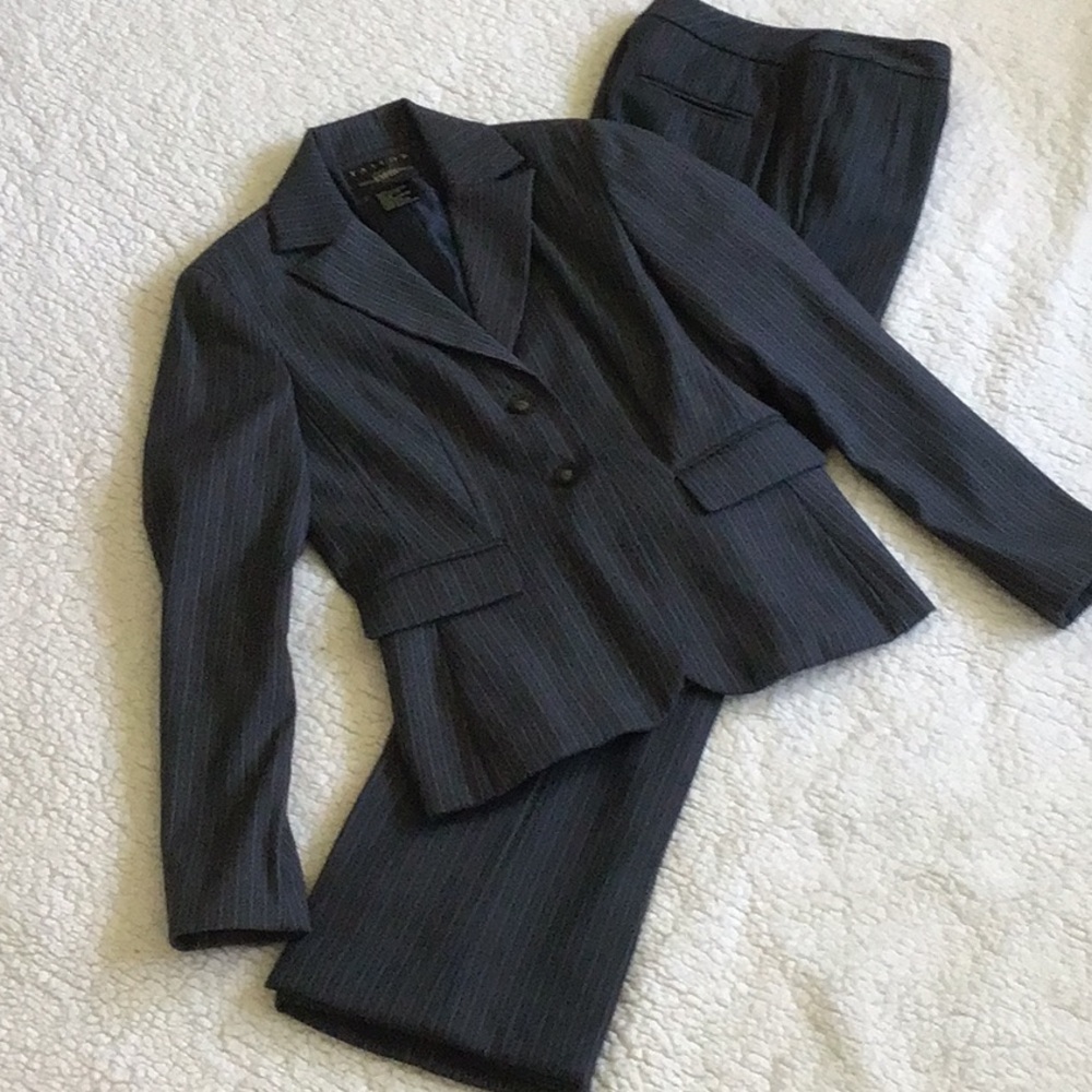 Gray Pin-Striped Tailored Suit
